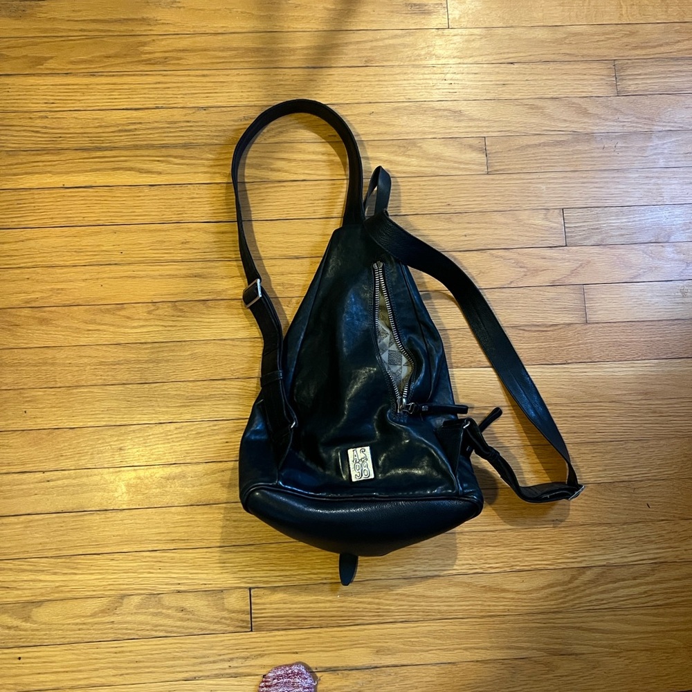 A.S. 98 Black Leather Backpack - Picture 5 of 7